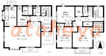 楽器ピアノ可相談 の 賃貸物件 3LDK 28.5万円の図面１