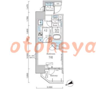 楽器ピアノ可相談 の 賃貸物件 1K 12.2万円の図面１