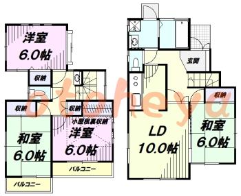 楽器ピアノ可相談 の 賃貸物件 4LDK 14万円の図面１