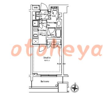 楽器ピアノ可相談 の 賃貸物件 1K 14万円の図面１