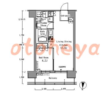 楽器ピアノ可相談 の 賃貸物件 1LDK 14.5万円の図面１