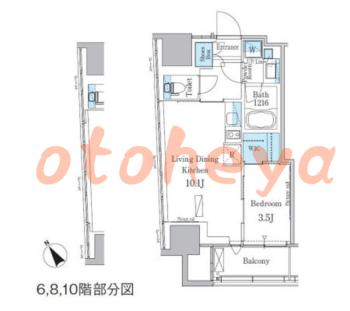 楽器ピアノ可相談 の 賃貸物件 1LDK 17.4万円の図面１