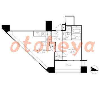 楽器ピアノ可相談 の 賃貸物件 1LDK 21.2万円の図面1