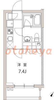 楽器ピアノ可相談 の 賃貸物件 1K 8.5万円の図面１