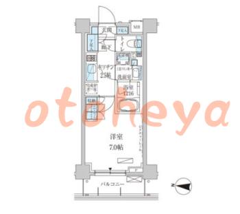 楽器ピアノ可相談 の 賃貸物件 1K 10.3万円の図面１
