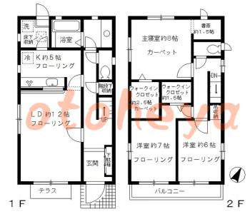 楽器ピアノ可相談 の 賃貸物件 3LDK 26万円の図面１