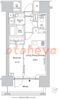 楽器ピアノ可相談 の 賃貸物件 1LDK 17.5万円の図面１