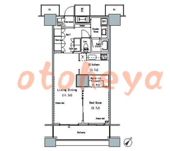楽器ピアノ可相談 の 賃貸物件 1LDK 21.7万円の図面１