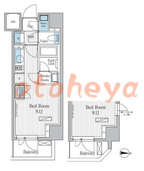 楽器ピアノ可相談 の 賃貸物件 1R 11.9万円の図面１