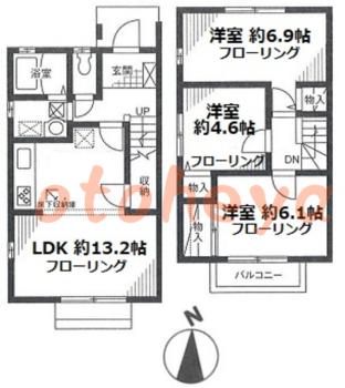 楽器ピアノ可相談 の 賃貸物件 3LDK 17.7万円の図面１