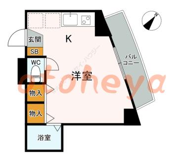 楽器ピアノ可相談 の 賃貸物件 1R 5.4万円の図面１