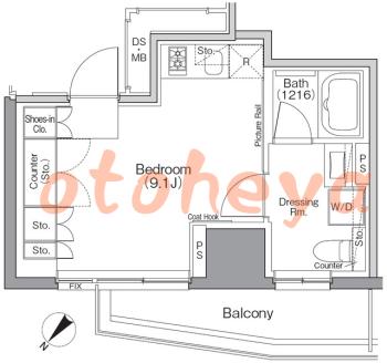 楽器ピアノ可相談 の 賃貸物件 1R 11万円の図面１