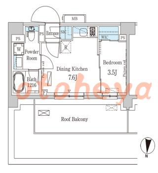 楽器ピアノ可相談 の 賃貸物件 1DK 13.6万円の図面１