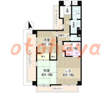 楽器ピアノ可相談 の 賃貸物件 2LDK 18.9万円の図面１