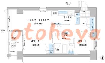 楽器ピアノ可相談 の 賃貸物件 1SLDK 23.7万円の図面１