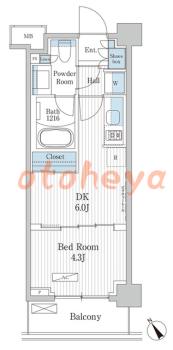 楽器ピアノ可相談 の 賃貸物件 1DK 14.2万円の図面１