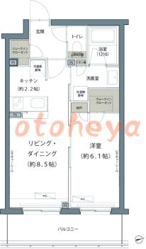 楽器ピアノ可相談 の 賃貸物件 1LDK 15.5万円の図面１
