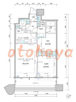 楽器ピアノ可相談 の 賃貸物件 2LDK 36万円の図面１