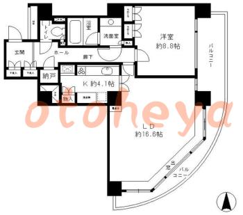 楽器ピアノ可相談 の 賃貸物件 1LDK 32.5万円の図面１