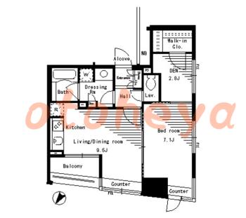 楽器ピアノ可相談 の 賃貸物件 1LDK 22.7万円の図面１