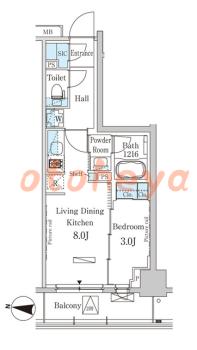 楽器ピアノ可相談 の 賃貸物件 1LDK 13.5万円の図面１