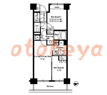 楽器ピアノ可相談 の 賃貸物件 2LDK 22.3万円の図面１