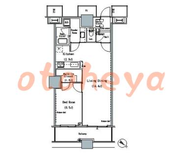 楽器ピアノ可相談 の 賃貸物件 1LDK 22.9万円の図面１