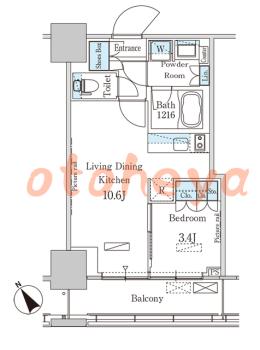 楽器ピアノ可相談 の 賃貸物件 1LDK 15.8万円の図面１