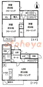 楽器ピアノ可相談 の 賃貸物件 3LDK 25万円の図面１