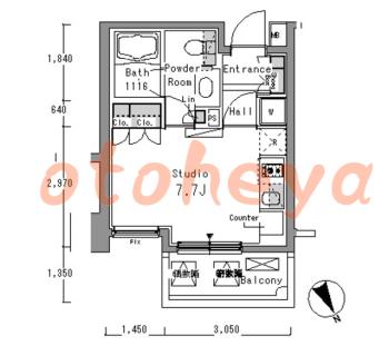 楽器ピアノ可相談 の 賃貸物件 1R 10万円の図面１