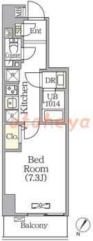 楽器ピアノ可相談 の 賃貸物件 1K 10.5万円の図面１