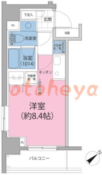 楽器ピアノ可相談 の 賃貸物件 1R 8.3万円の図面１