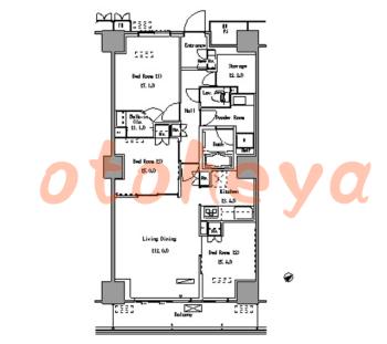 楽器ピアノ可相談 の 賃貸物件 3LDK 36.2万円の図面１