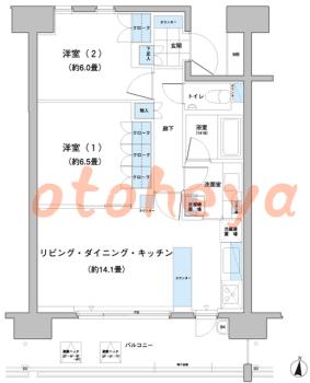楽器ピアノ可相談 の 賃貸物件 1SLDK 22万円の図面１