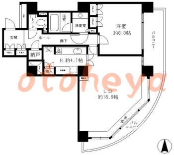 楽器ピアノ可相談 の 賃貸物件 1LDK 31万円の図面１