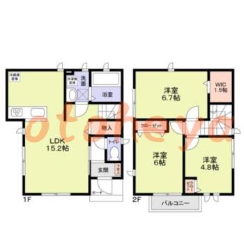 楽器ピアノ可相談 の 賃貸物件 3LDK 20万円の図面１