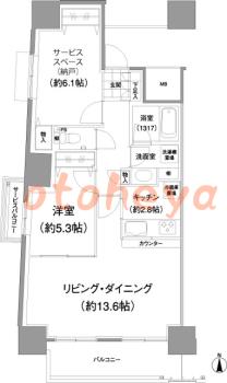 楽器ピアノ可相談 の 賃貸物件 1SLDK 21.4万円の図面１
