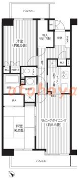 楽器ピアノ可相談 の 賃貸物件 2LDK 21.9万円の図面１