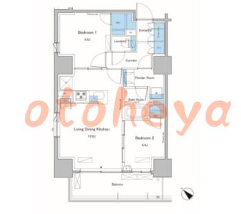 楽器ピアノ可相談 の 賃貸物件 2LDK 23万円の図面１