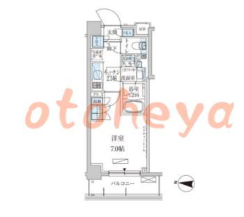 楽器ピアノ可相談 の 賃貸物件 1K 10.3万円の図面１
