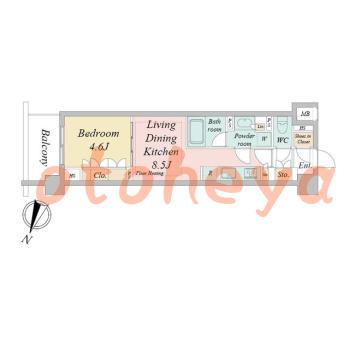 楽器ピアノ可相談 の 賃貸物件 1LDK 17.5万円の図面１