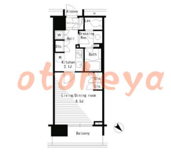 楽器ピアノ可相談 の 賃貸物件 1K 17.1万円の図面１