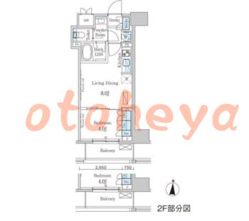 楽器ピアノ可相談 の 賃貸物件 1LDK 14.5万円の図面１