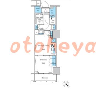 楽器ピアノ可相談 の 賃貸物件 1DK 15.8万円の図面１
