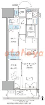 楽器ピアノ可相談 の 賃貸物件 2LDK 24万円の図面１