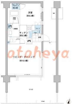 楽器ピアノ可相談 の 賃貸物件 1LDK 16.8万円の図面１