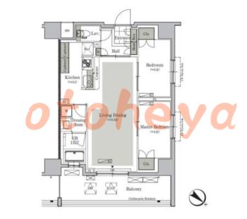 楽器ピアノ可相談 の 賃貸物件 2LDK 18.6万円の図面１