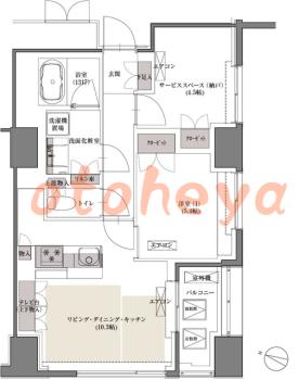 楽器ピアノ可相談 の 賃貸物件 1SLDK 26.3万円の図面１
