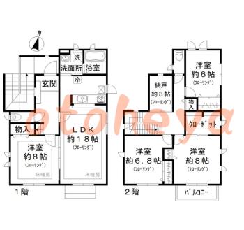 楽器ピアノ可相談 の 賃貸物件 4SLDK 43万円の図面１