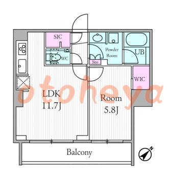 楽器ピアノ可相談 の 賃貸物件 1LDK 29.5万円の図面１
